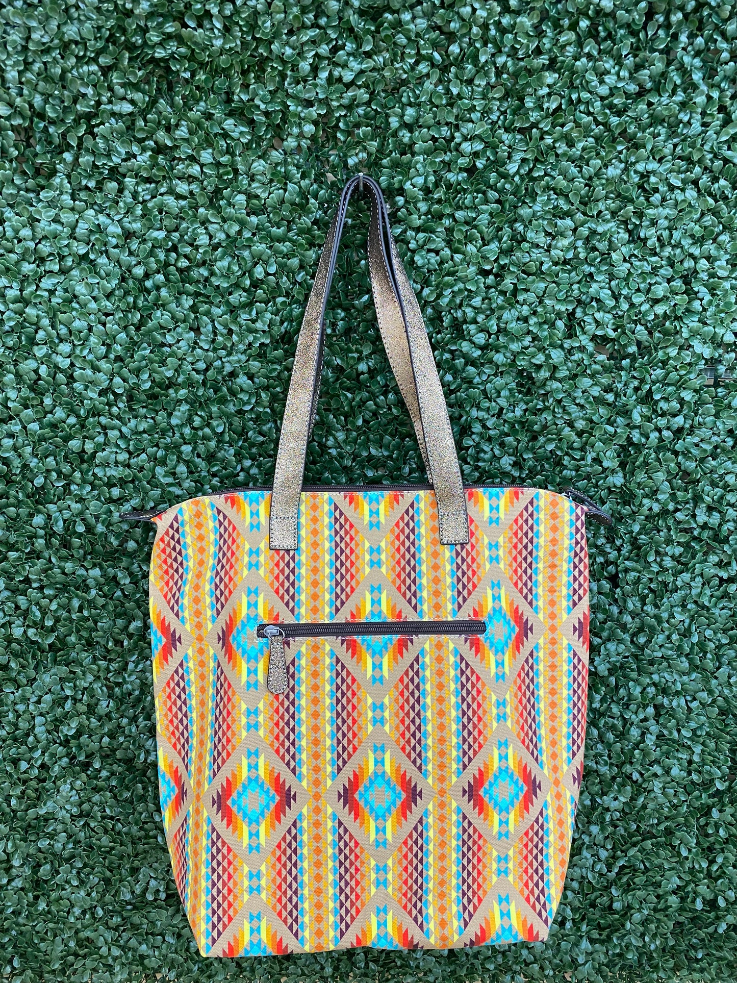 Multi Color Aztec Print Tote Bag