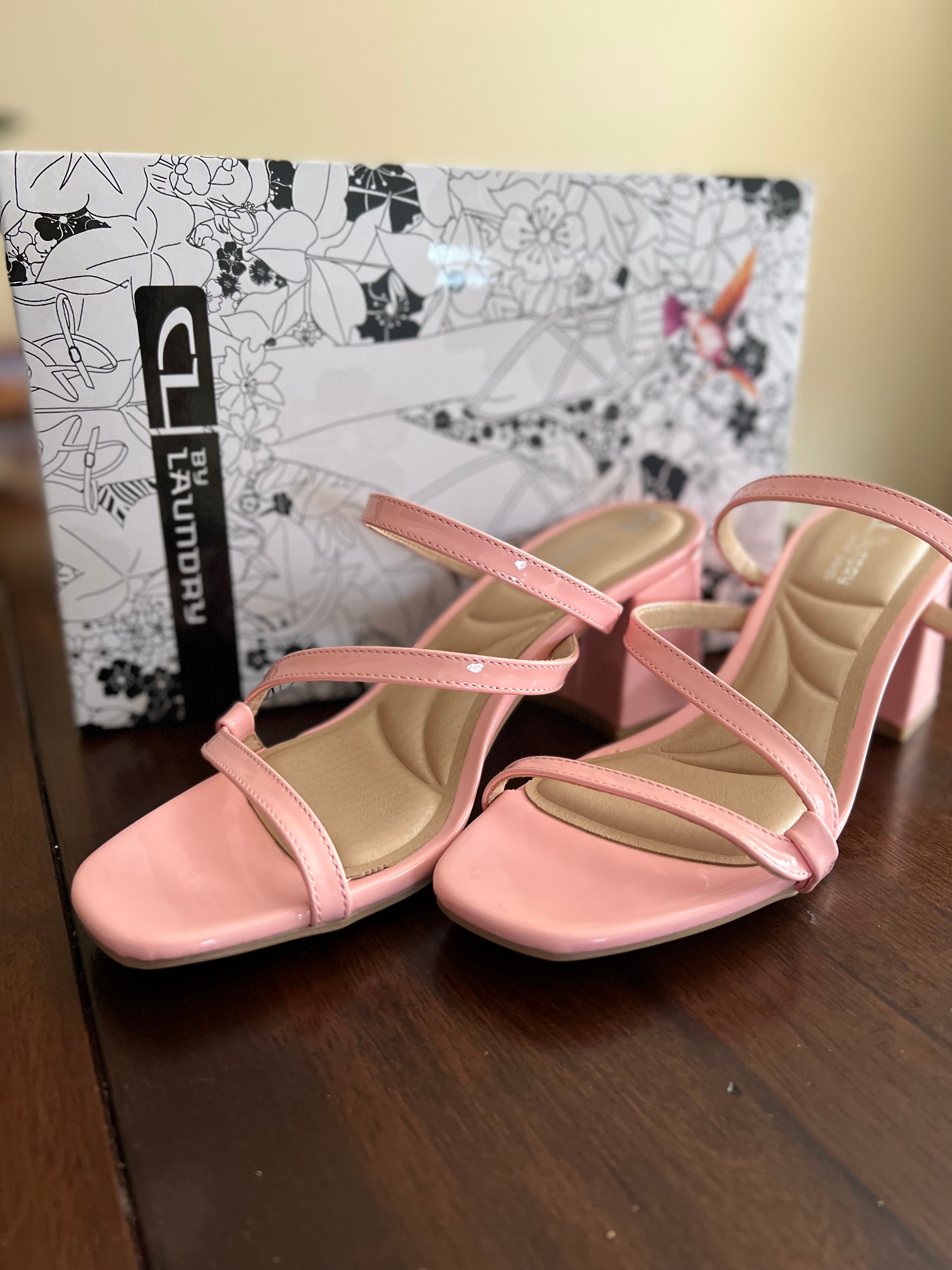 Blush pink 2025 strappy heels