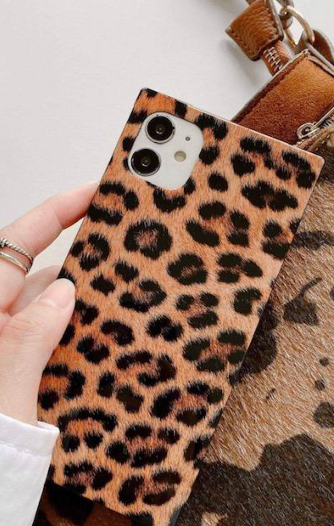 Leopard Print Square iPhone Case