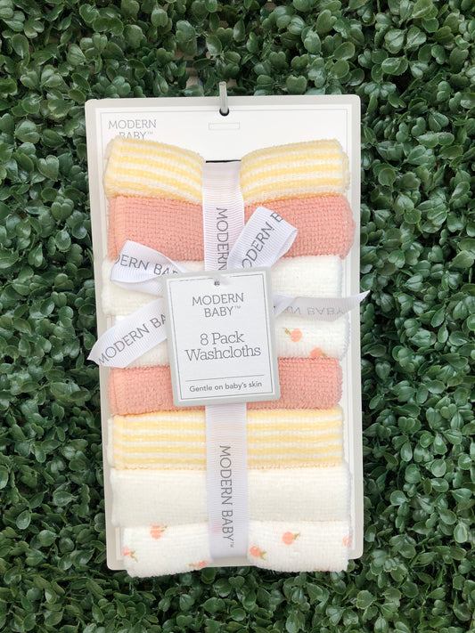 Peach And Yellow 8 Pack Wash Cloths