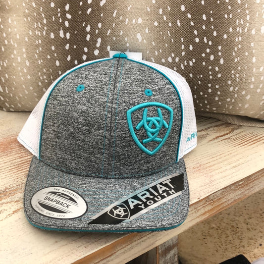 Ariat Youth Turquoise Heather Offset Shield Logo Hat