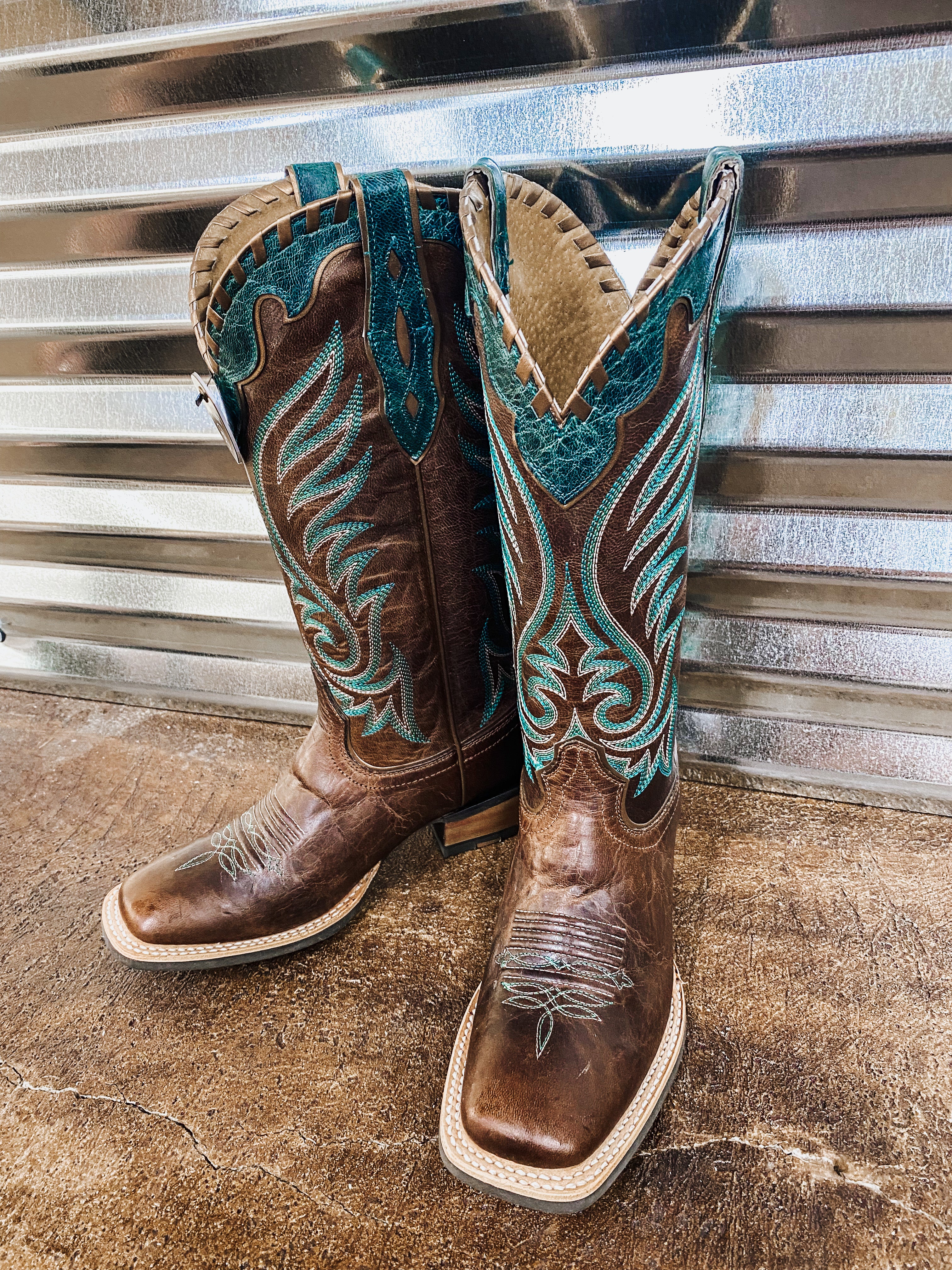 Crossfire Picante Turquoise Western Boot By Ariat