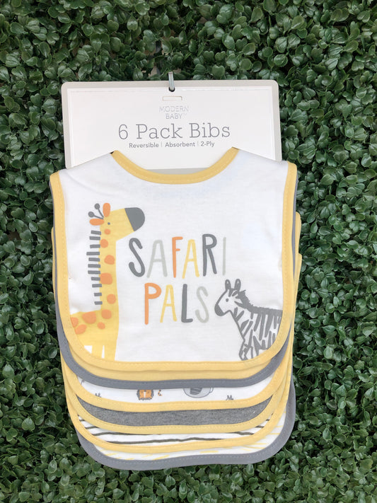 Safari Pals Yellow Baby Boy Bib Pack