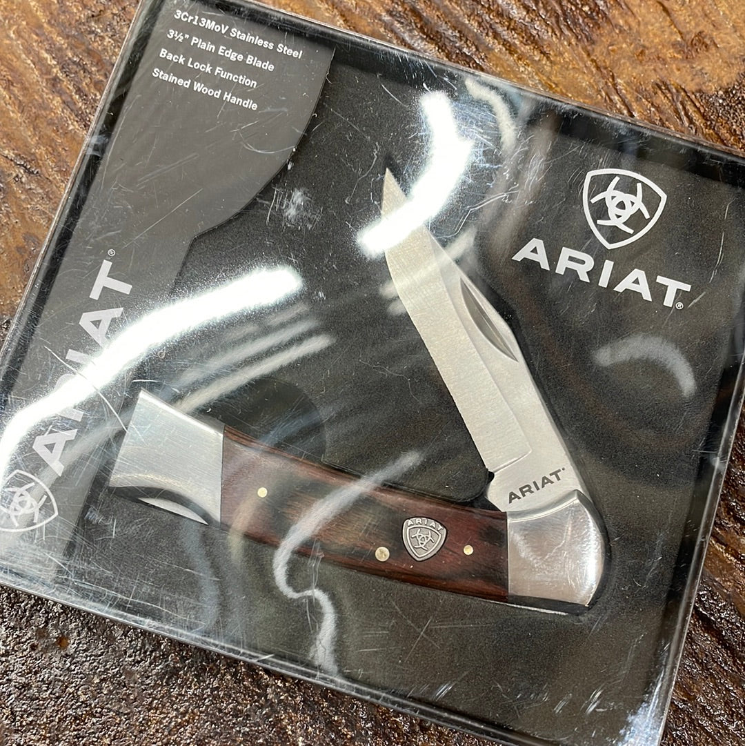 Brown Stainless Steel Ariat Pocket Knife