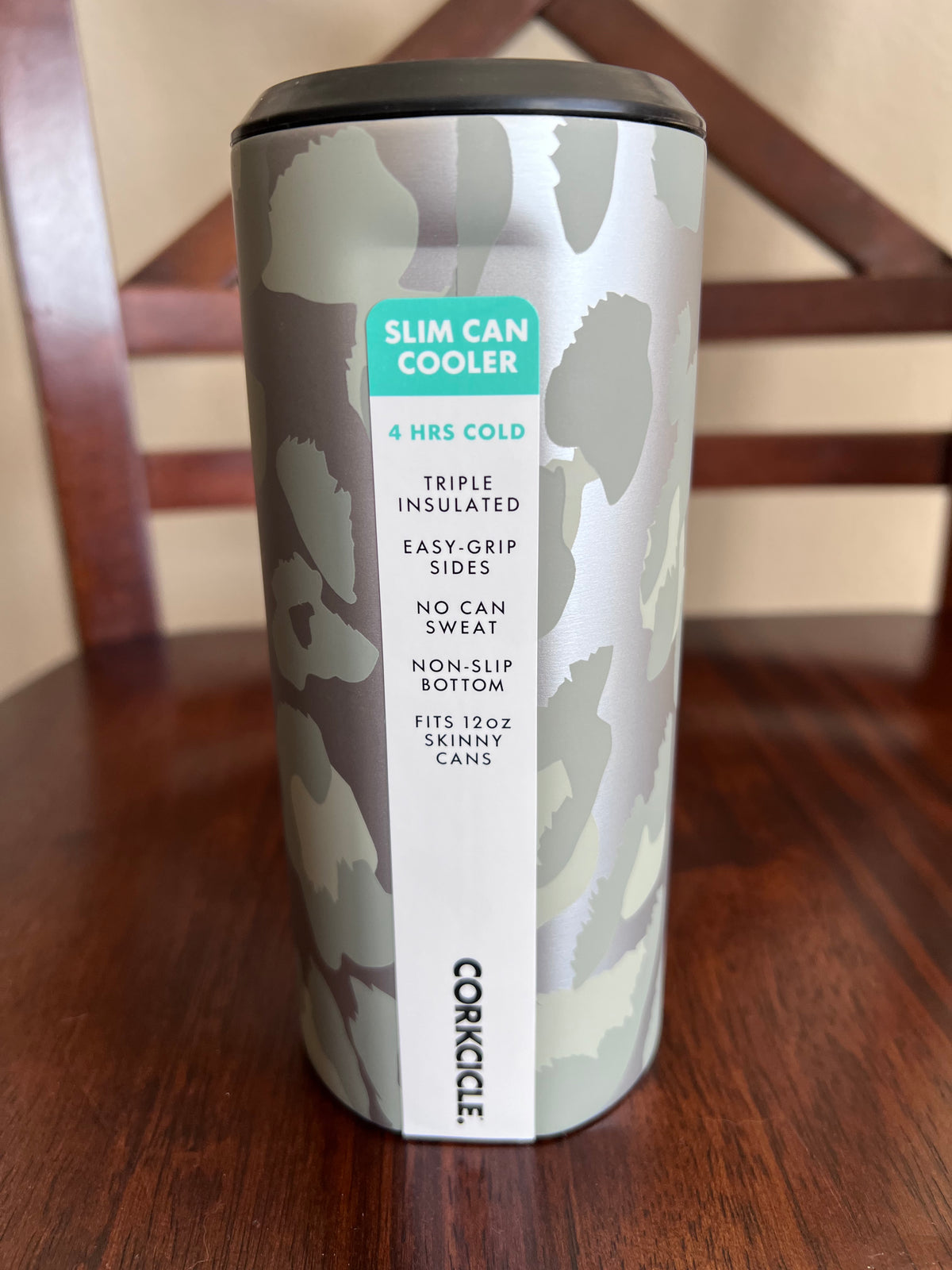 Snow Leopard Slim Can Cooler By Corkcicle