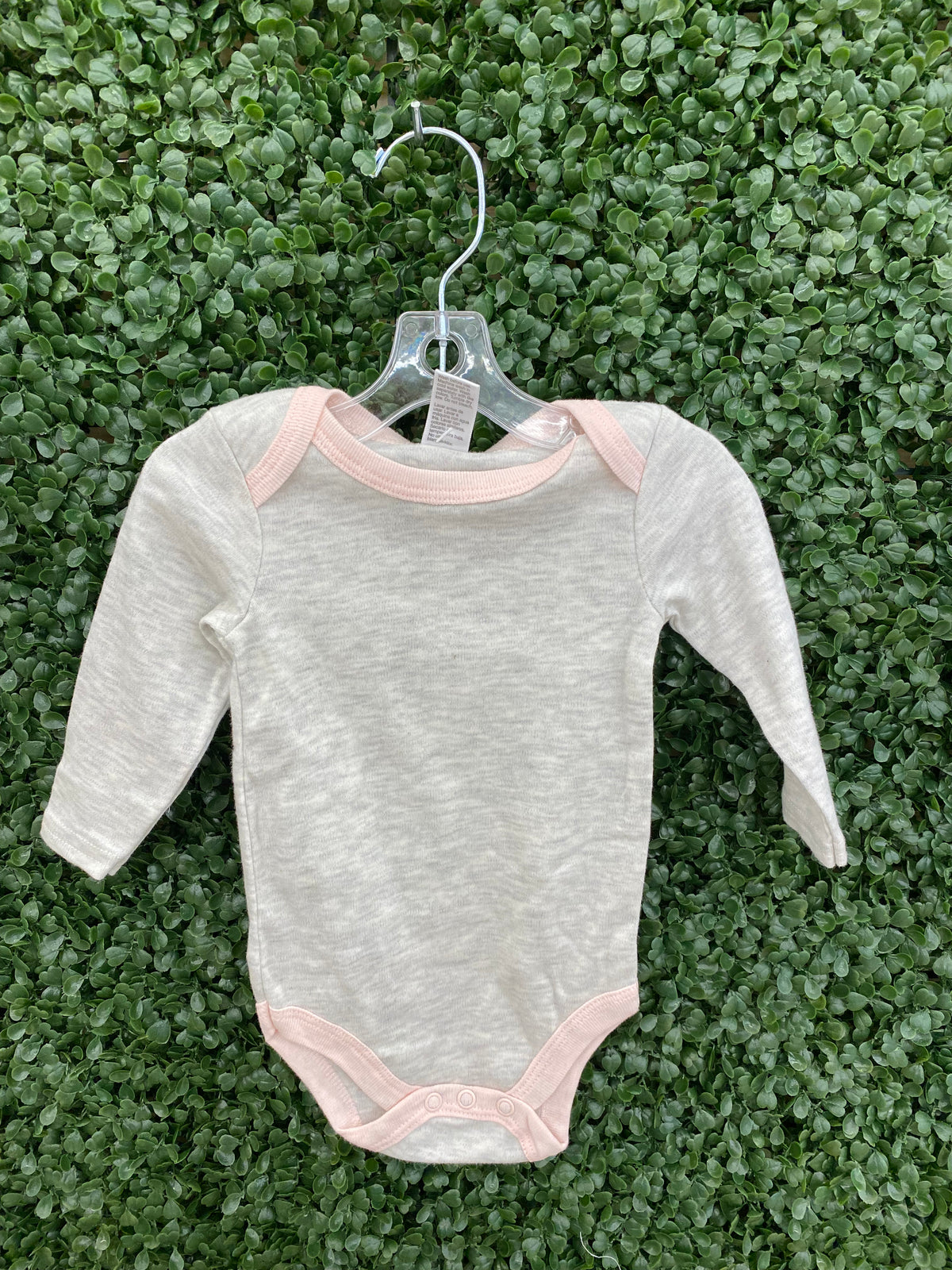 Blissful Blush Grey and Pink Baby Onesie