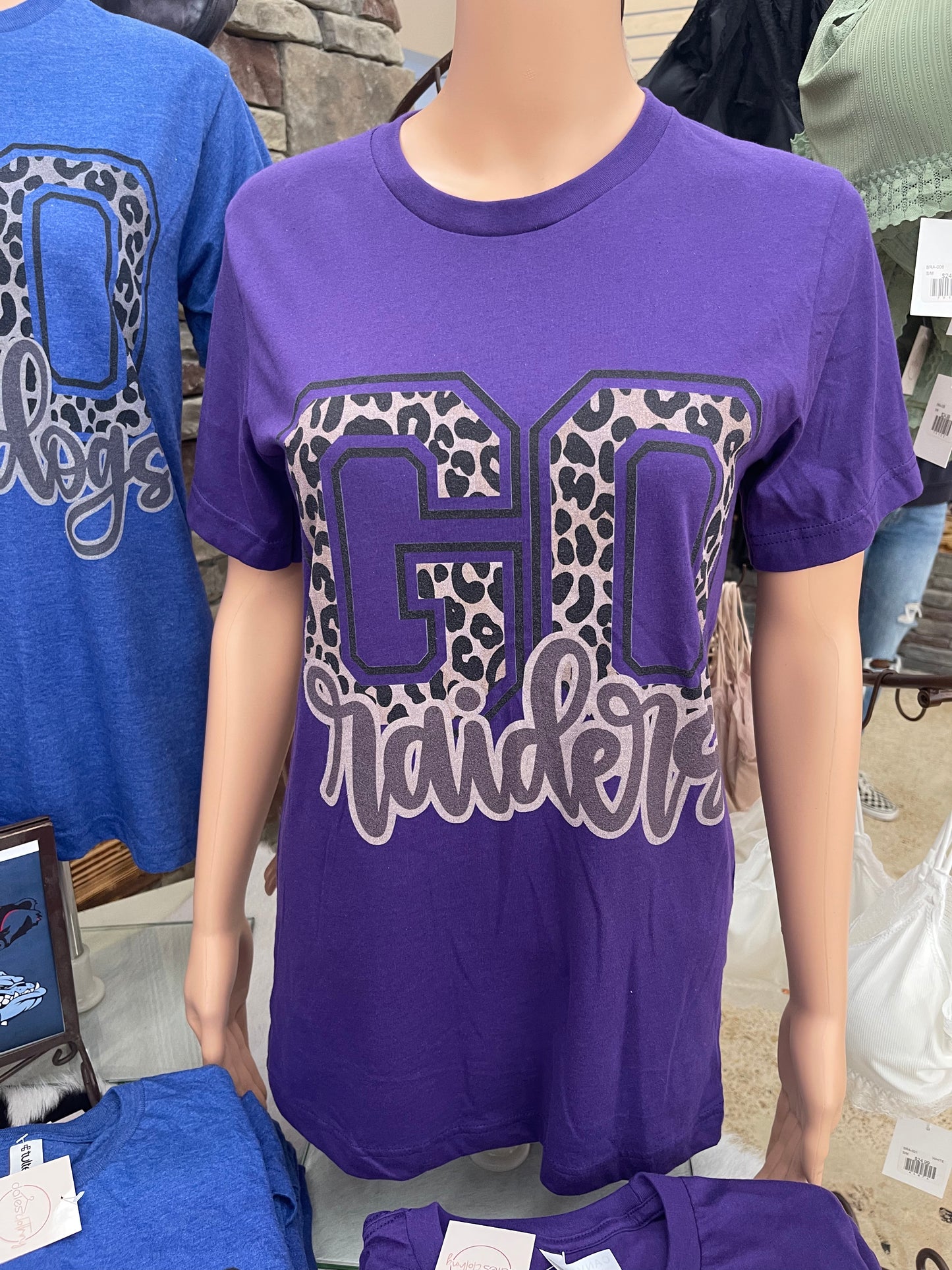 Go Raiders Youth Purple School Mascot Graphic Tee