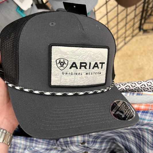 Ariat Men's Flexfit 110 Patch Rope Black Hats